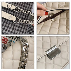 Women's Leather Crossbody Bag Chain Shoulder Purse
