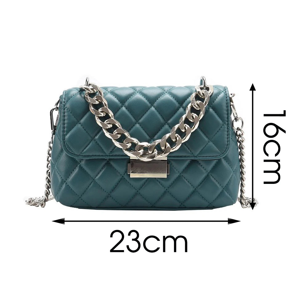 Women's Leather Crossbody Bag Chain Shoulder Purse