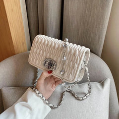 High Leather Handbag Chain Handle Shoulder Messenger Bags for Woman
