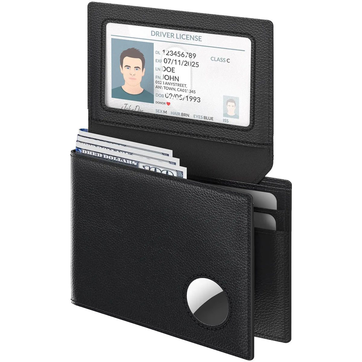 Men's Cowhide Bifold Wallet Short Large Capacity