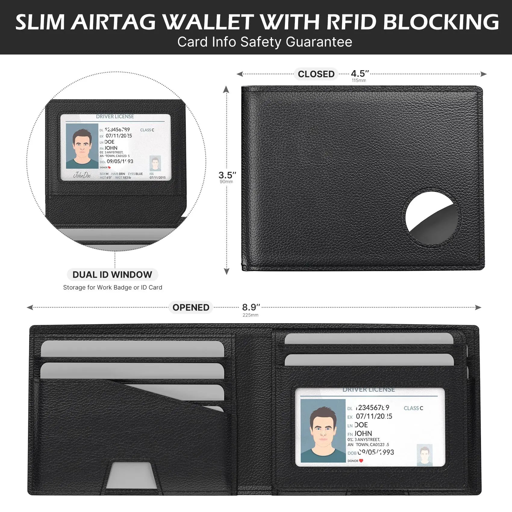 Men's Cowhide Bifold Wallet Short Large Capacity