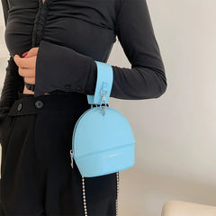 Leather Shoulder Bag for Women Bucket Crossbody Chain Satchel
