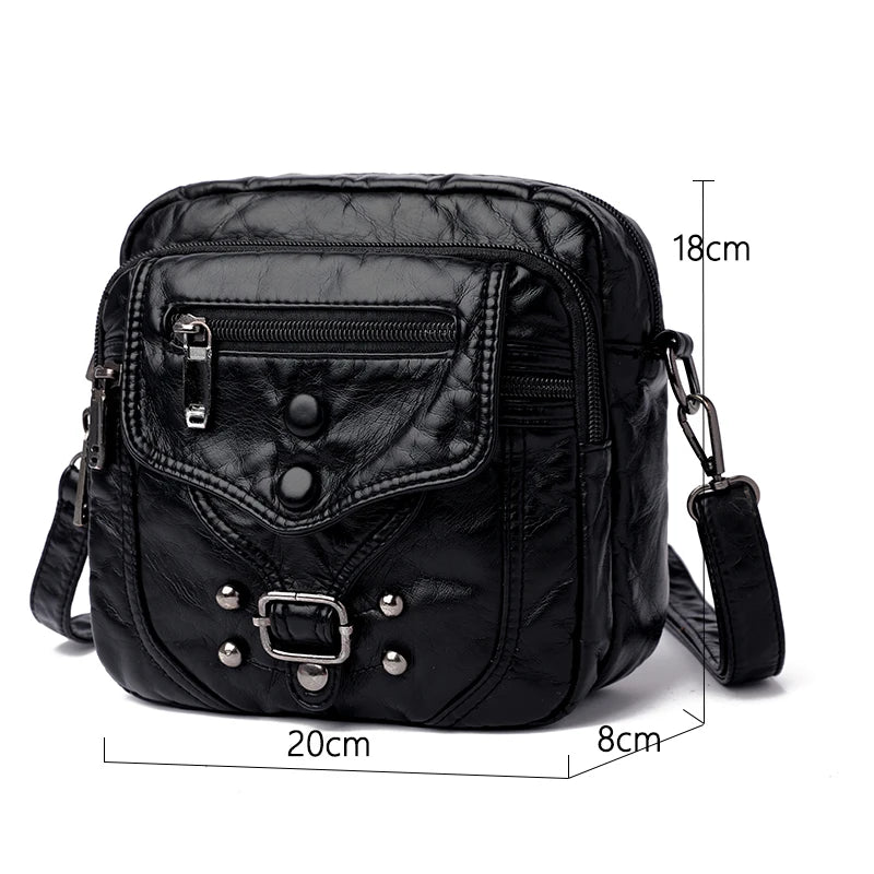 Small Leather Crossbody Handbag Women's Casual Shoulder Bag