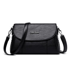 Leather Square Shoulder Bag Small Crossbody Handbag for Women