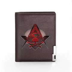 Masonic Skull Crossbones Wallet Slim Credit Card Holder