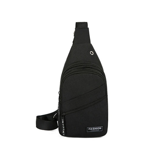 High Men Chest Bag Anti-Theft Sling Pack USB Charge Port Satchel