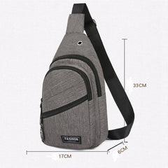 High Men Chest Bag Anti-Theft Sling Pack USB Charge Port Satchel