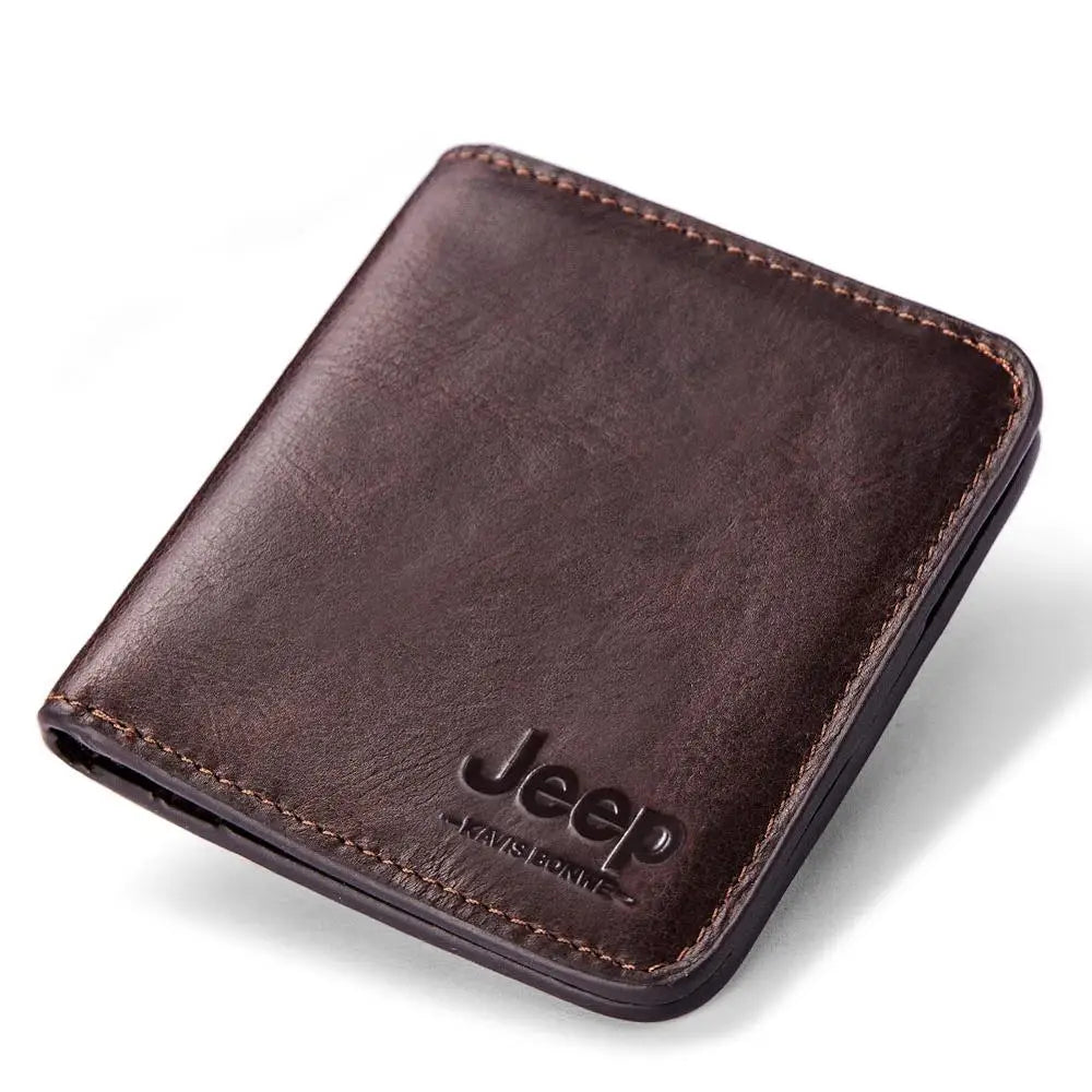 Vintage Men's Leather Wallet with Zipper Pouch