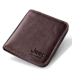 Vintage Men's Leather Wallet with Zipper Pouch