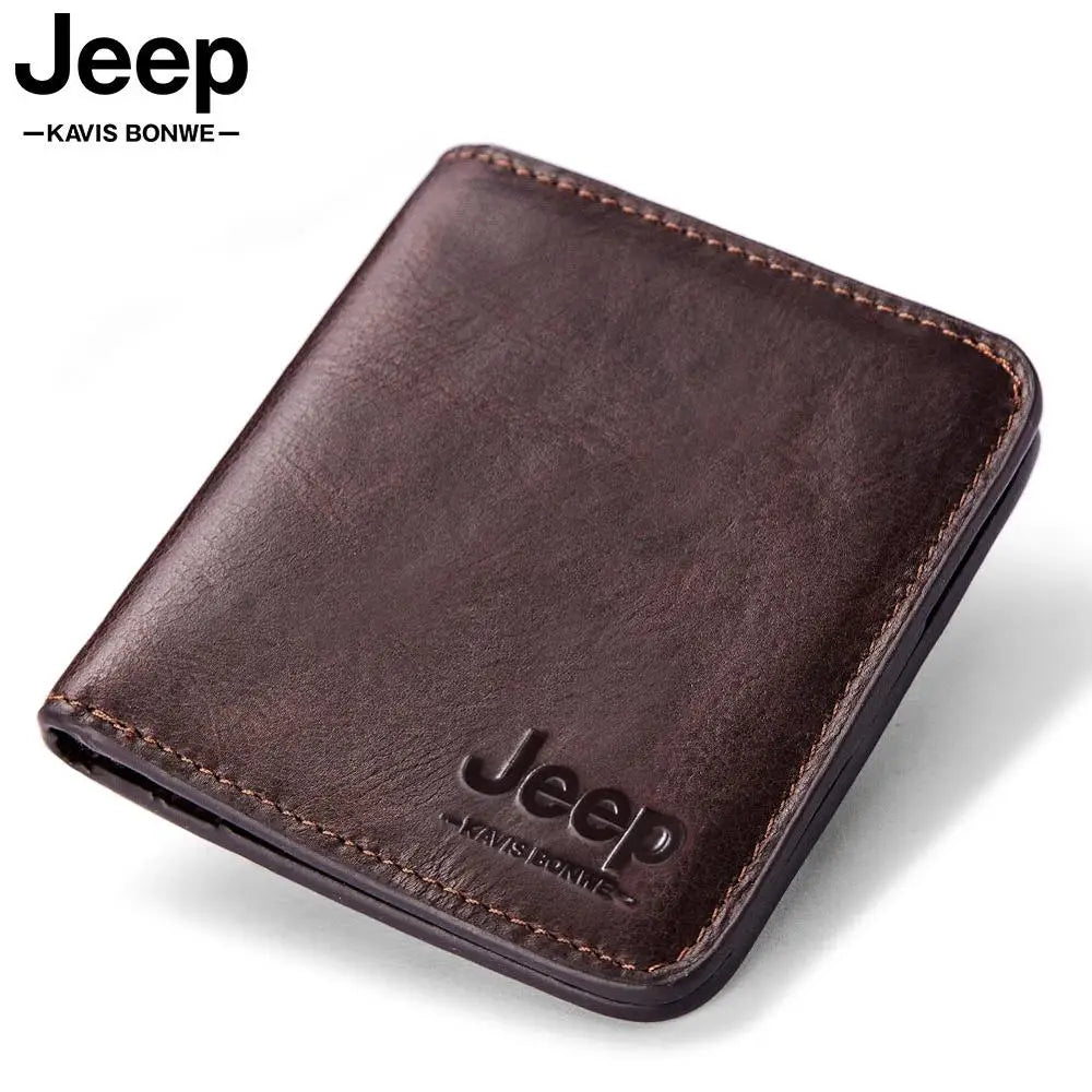 Vintage Men's Leather Wallet with Zipper Pouch