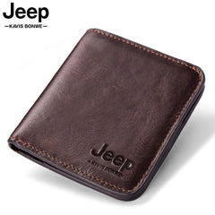Vintage Men's Leather Wallet with Zipper Pouch