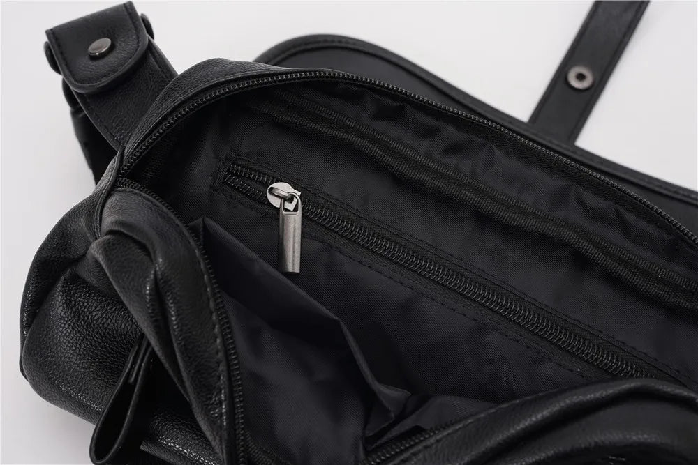 Men's PU Leather Chest Bag Crossbody Small Shoulder Handbag