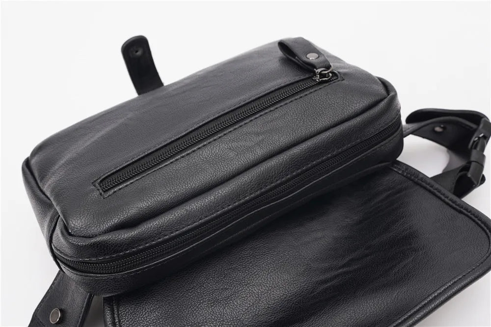 Men's PU Leather Chest Bag Crossbody Small Shoulder Handbag
