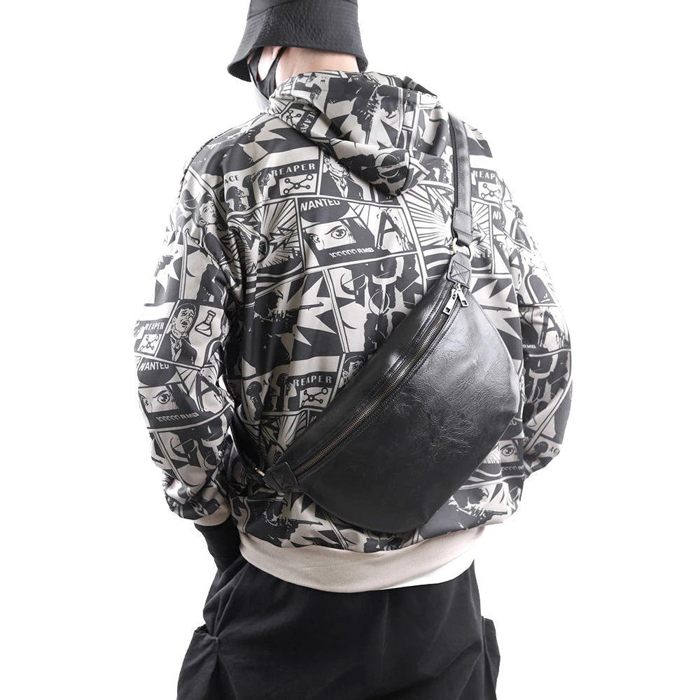Men's Retro Waist Bag Chest Bag Large Capacity