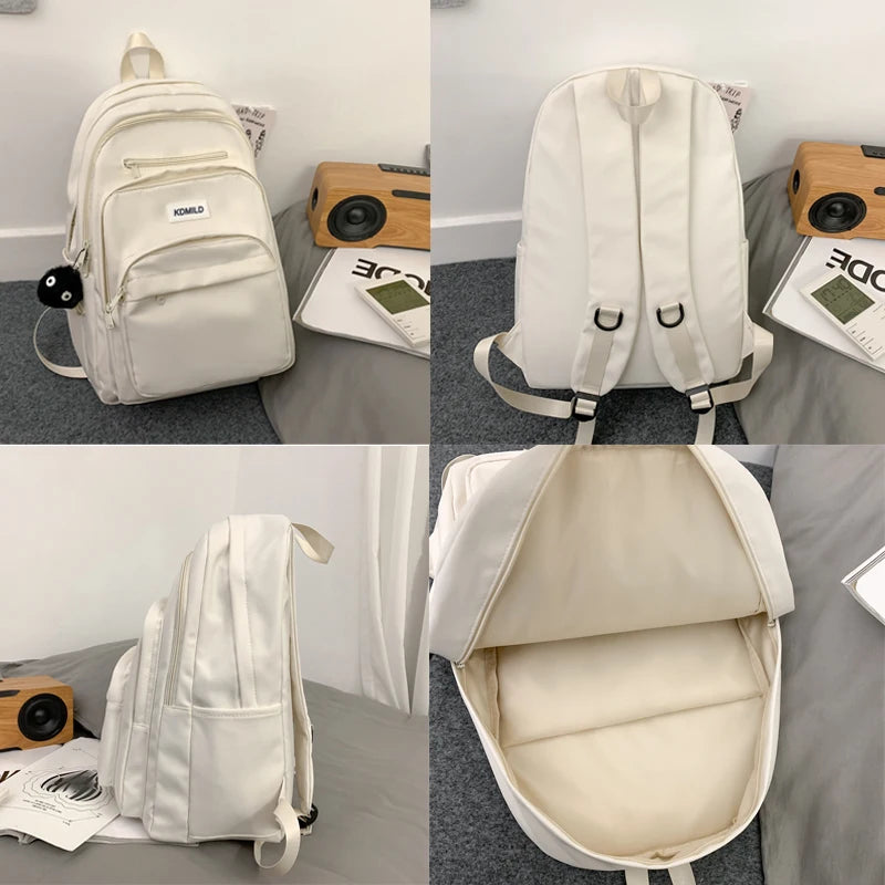 Waterproof Backpack For Women Solid School Travel Bag