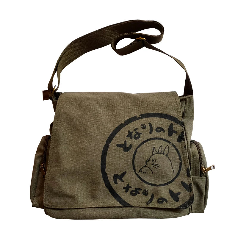 Totoro Canvas Shoulder Bag Large Satchel Messenger Crossbody
