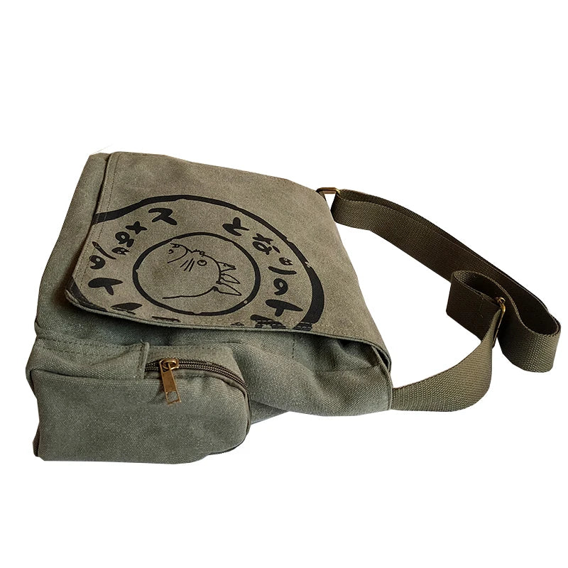 Totoro Canvas Shoulder Bag Large Satchel Messenger Crossbody
