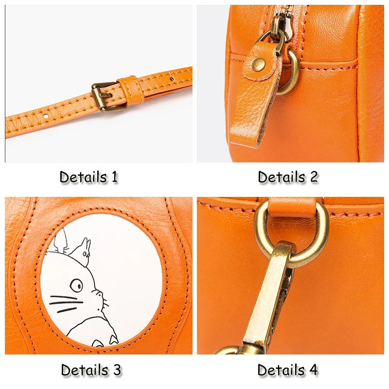 My Neighbor Totoro Leather Shoulder Bag Cowhide Mobile Phone Bag