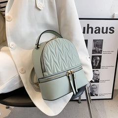 High School Bags for Teenager Girls Shoulder Bag Pu Leather Women Small Packpack