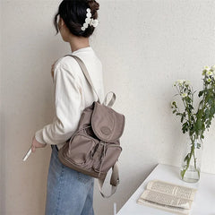 Nylon Backpack Large Capacity Button Travel Bag Harajuku Unisex