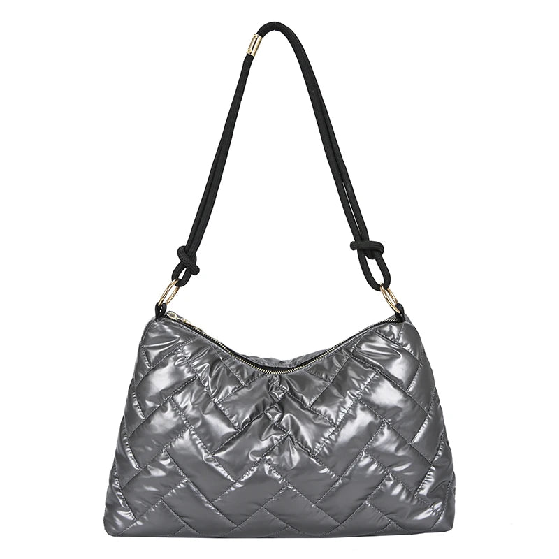 Nylon Shoulder Bags for Women Winter Ladies Lingge Armpit Bag
