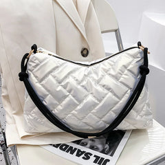 Nylon Shoulder Bags for Women Winter Ladies Lingge Armpit Bag