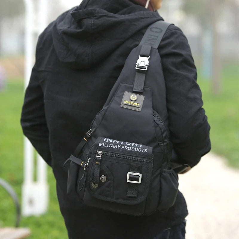 Nylon Men Chest Shoulder Cross Body Bag Casual Rucksack Knapsack Travel