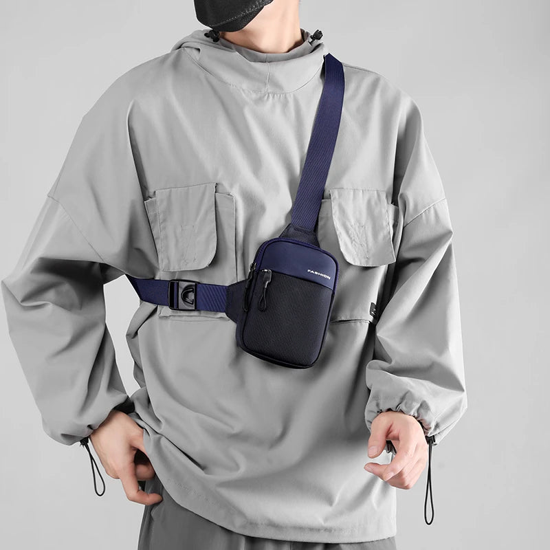 Nylon Mens Shoulder Bag Chest Bag Man Sling Crossbody Bag