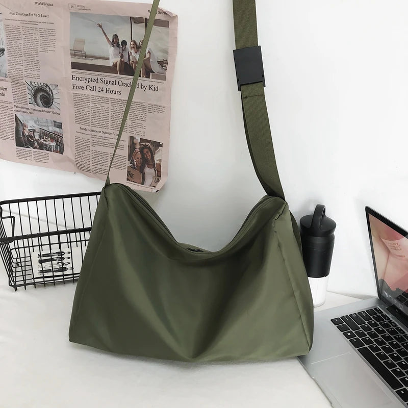 Nylon Schoolbag for Teens Ladies Shoulder Bag Diagonal Bag