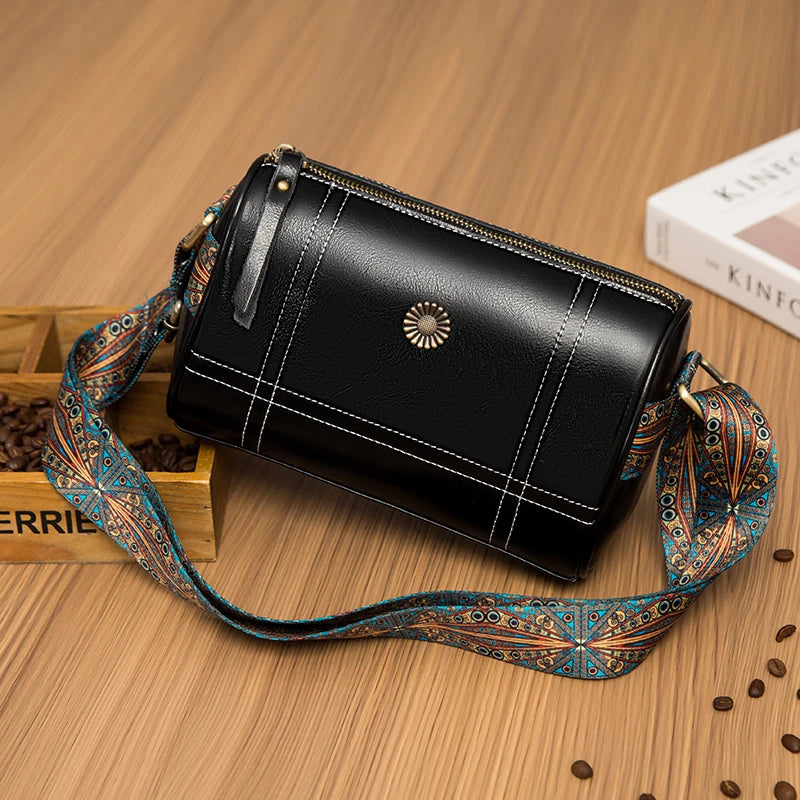 High Oil Wax Leather Women Shoulder Messenger Bags