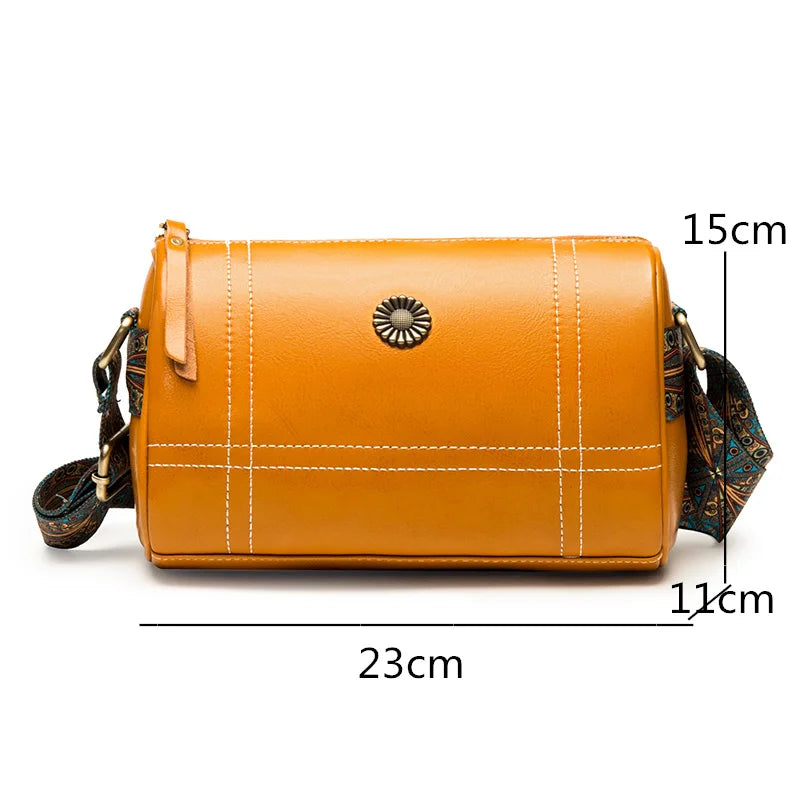 High Oil Wax Leather Women Shoulder Messenger Bags