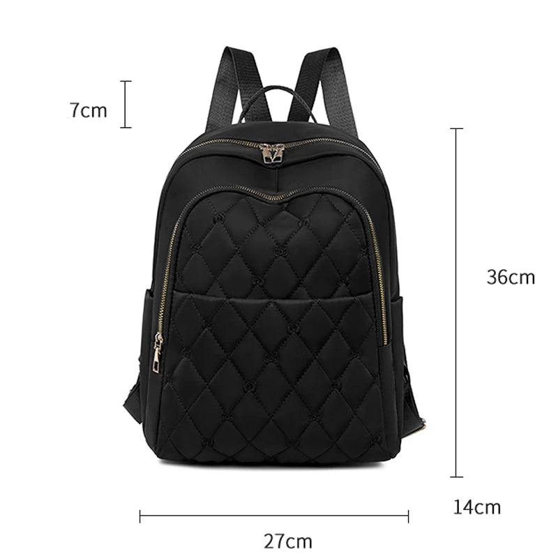 Waterproof Rhombus Backpack Women's Large Capacity Casual Travel Bag