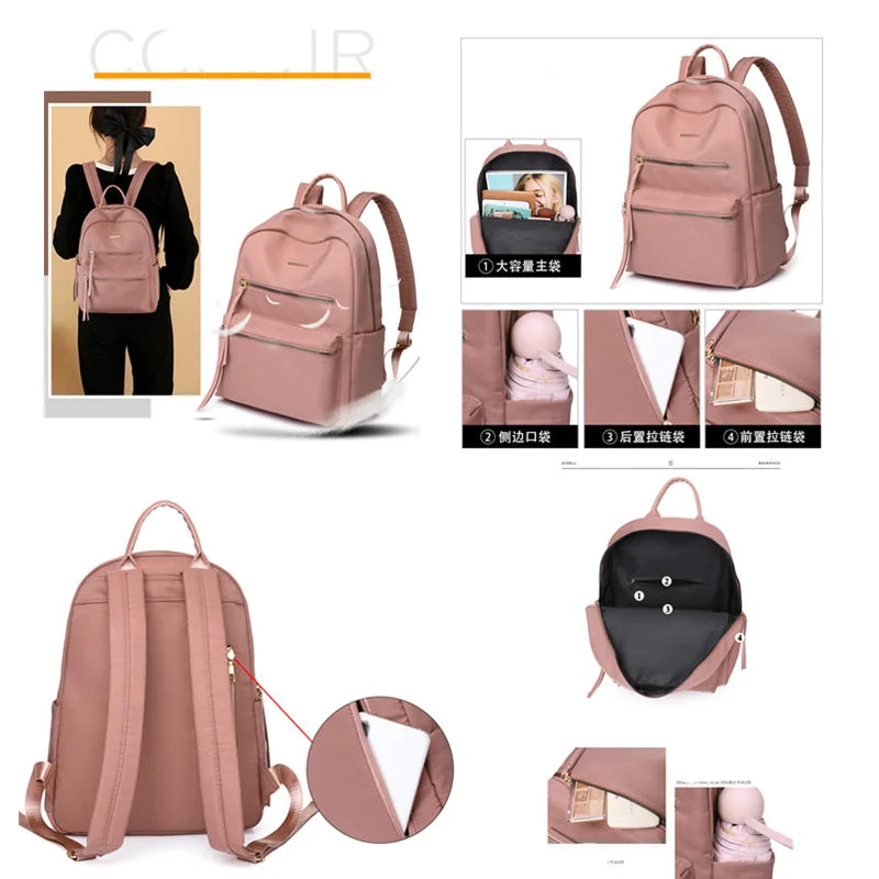 Large Capacity Anti Theft Backpack for Women, Solid Light Travel Backpack