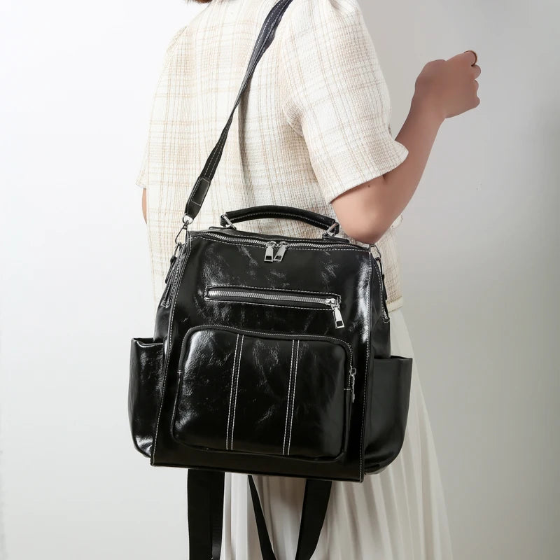 PU Leather Backpack Women Retro Backpacks Ladies School Bag Casual Backpacks