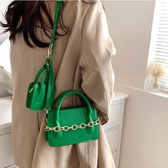 Stylish PU Leather Chain Shoulder Bag for Women
