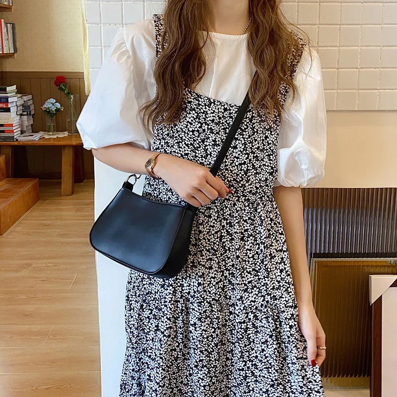 PU Leather Small Crossbody Bag Single Chain Shoulder Bag for Women