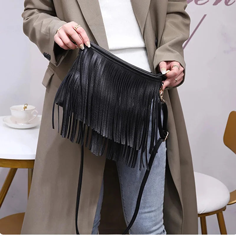 Tassel Handbags And Purses Female Retro Messenger Bag