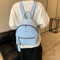 Small PU Leather Women Backpack for Teenage Girls College Shoulder School Bags