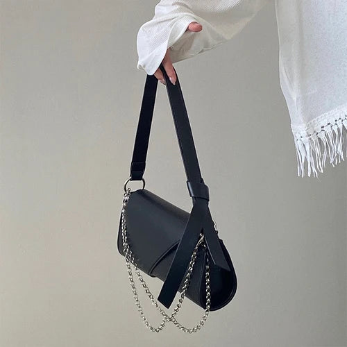 PU Leather Underarm Bag Chain Shoulder Tote Purse Handbag