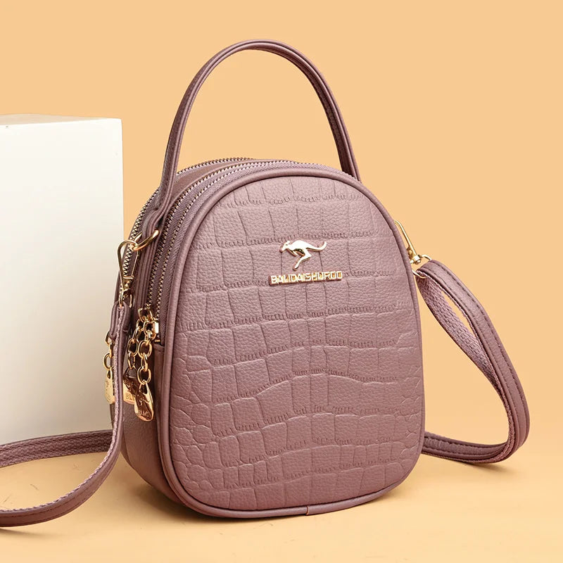 Crocodile Pattern Small Round Shoulder Bag