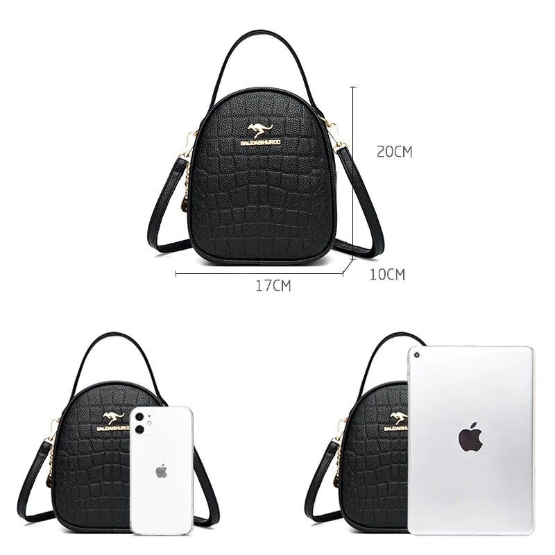 Crocodile Pattern Small Round Shoulder Bag