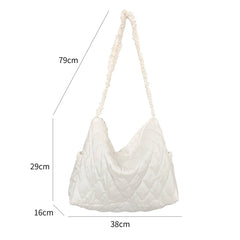 Plaid Quilting Nylon Crossbody Bag with Zipper Closure