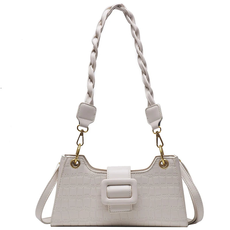 Crocodile Pattern Crossbody Bag Women Leather Shoulder Travel Handbag