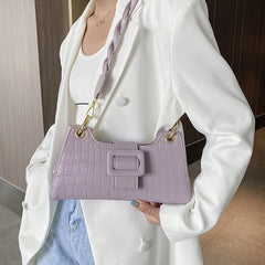 Crocodile Pattern Crossbody Bag Women Leather Shoulder Travel Handbag