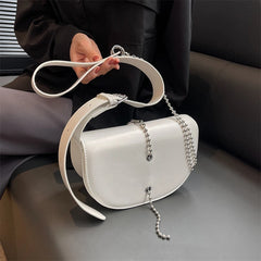 Women Half Moon Shoulder Bag Semicircular Crossbody Handbag Small