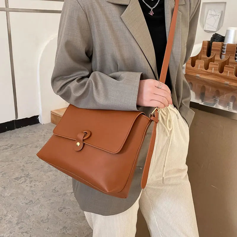 Pu Leather Messenger Bag Female Shoulder Crossbody Handbag