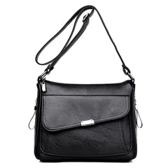 Red Small Crossbody Bag Soft Leather Shoulder Messenger Bag for Women