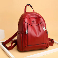 Vintage Leather High School Backpack for Girls Women
