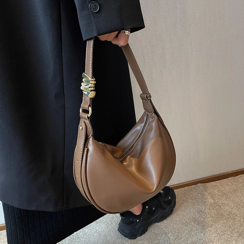 Soft Leather Crossbody Bag Vintage Brown Shoulder Bag