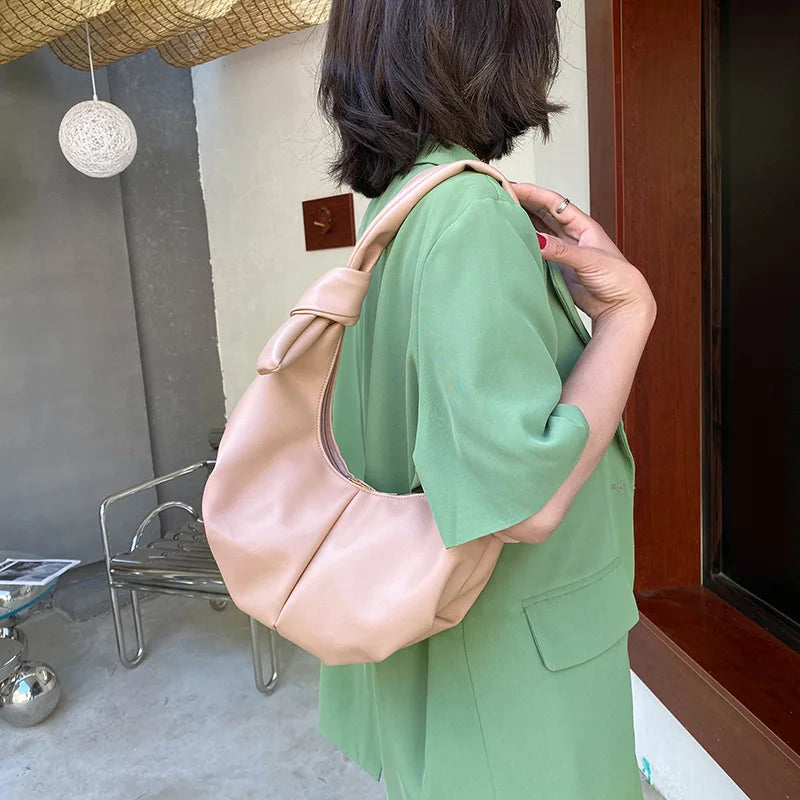 Vintage Zipper Handbags Women Underarm Hobos Messenger Purses